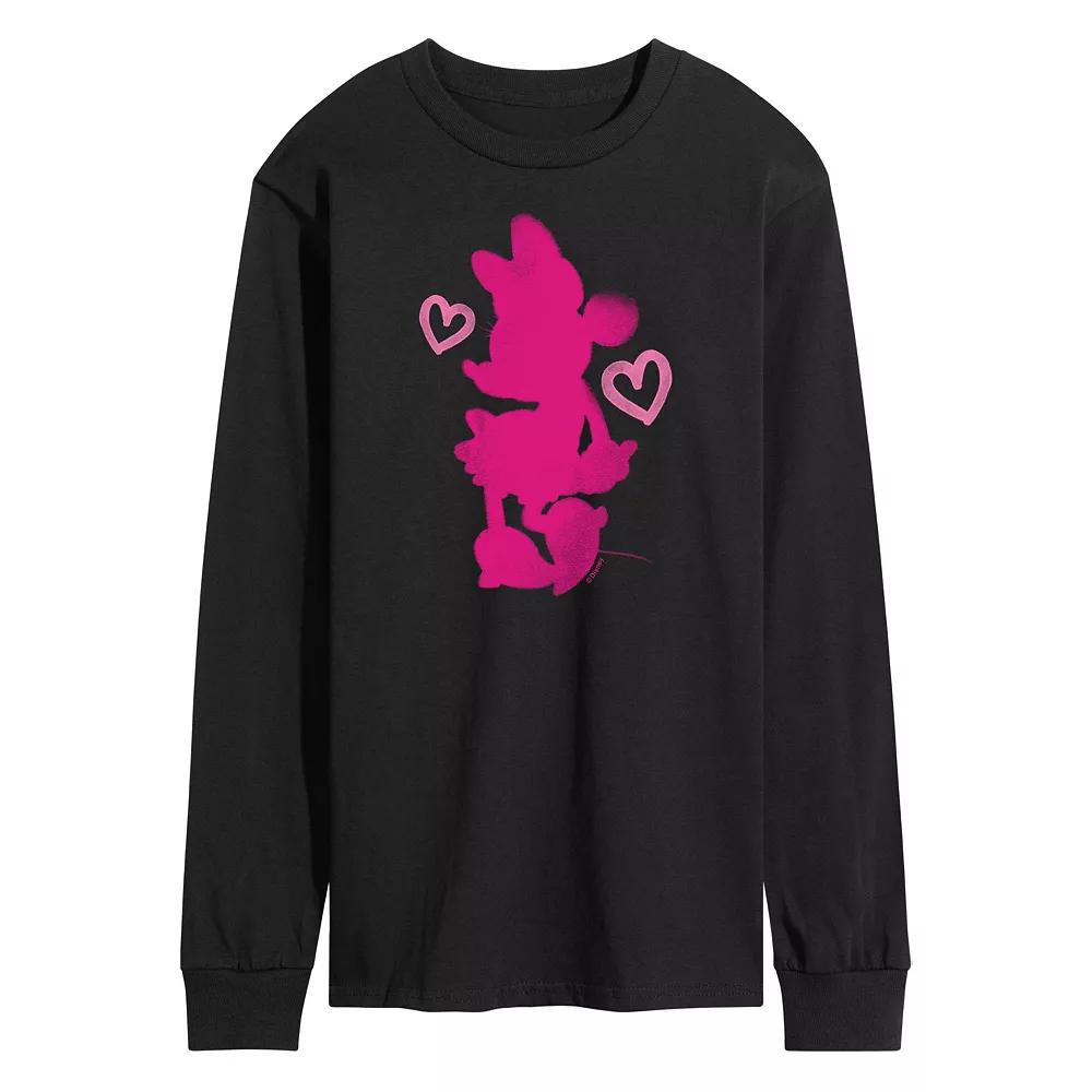 Disney's Minnie Mouse Men's Hearts Long Sleeve Tee,  Product Image