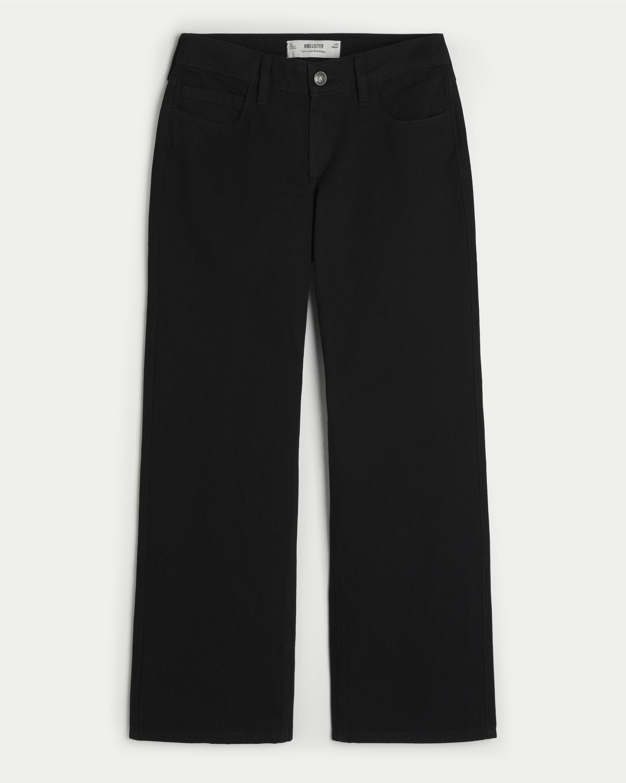 Curvy Low-Rise Black Baggy Jeans Product Image