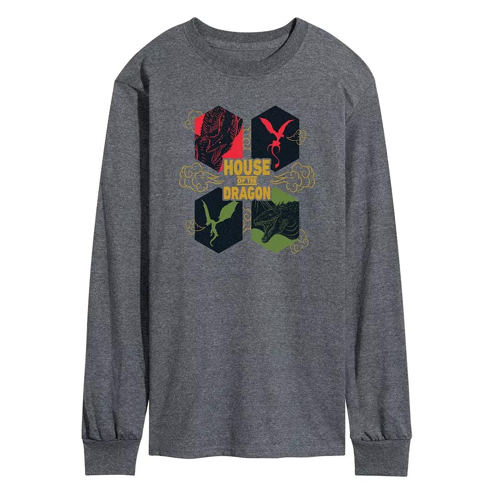 Men's House Of The Dragon Icon Grid Long Sleeve Graphic Tee,  Product Image