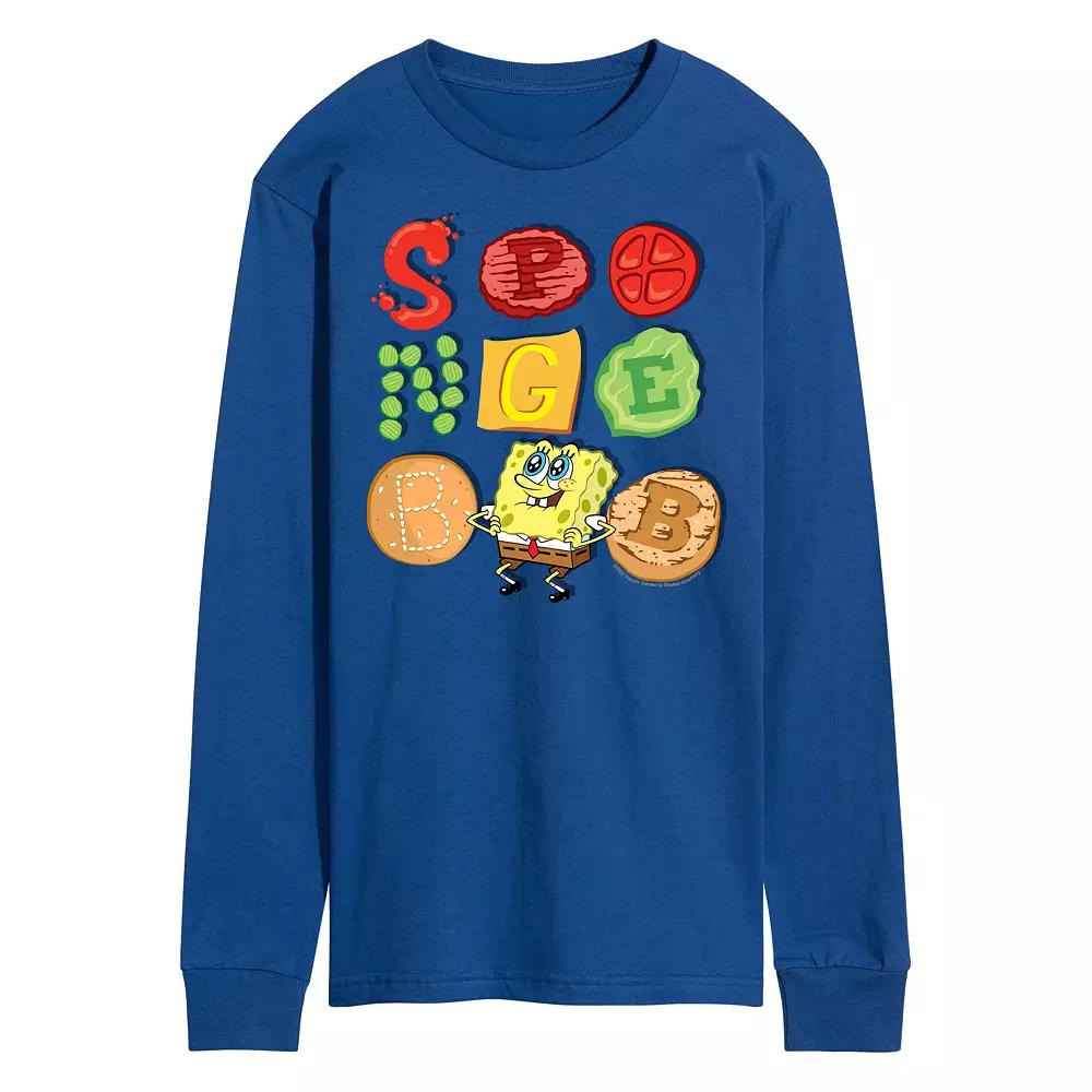 Men's SpongeBob Squarepants Patty Long Sleeve Graphic Tee,  Product Image