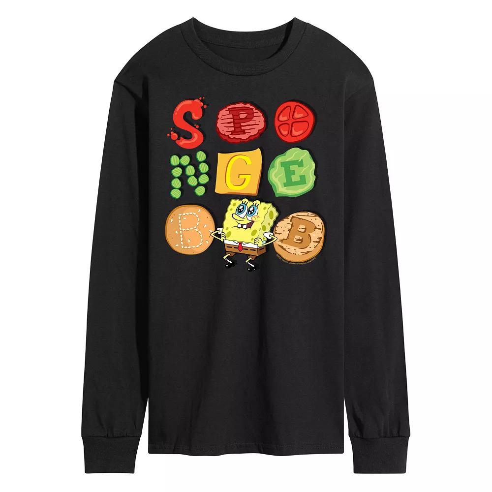 Men's SpongeBob Squarepants Patty Long Sleeve Graphic Tee,  Product Image