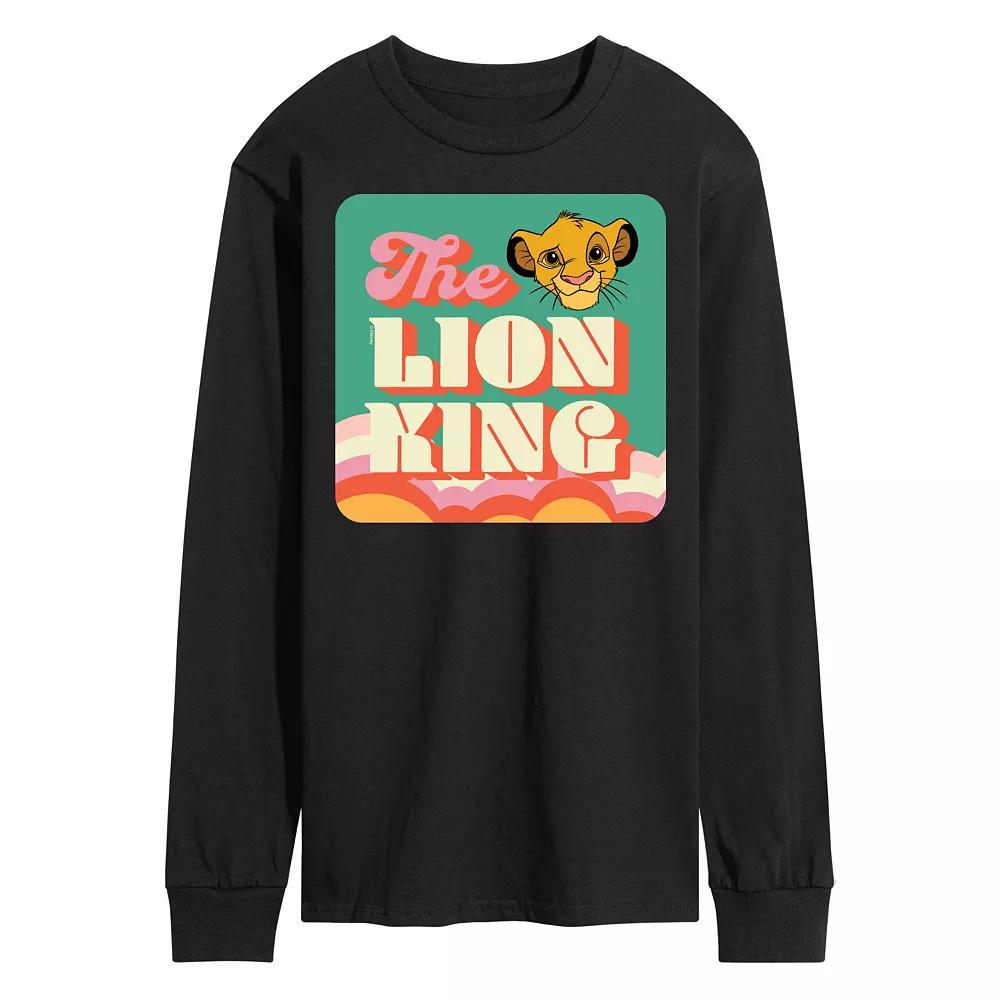 Disney's The Lion King Simba Men's Retro Long Sleeve Graphic Tee,  Product Image