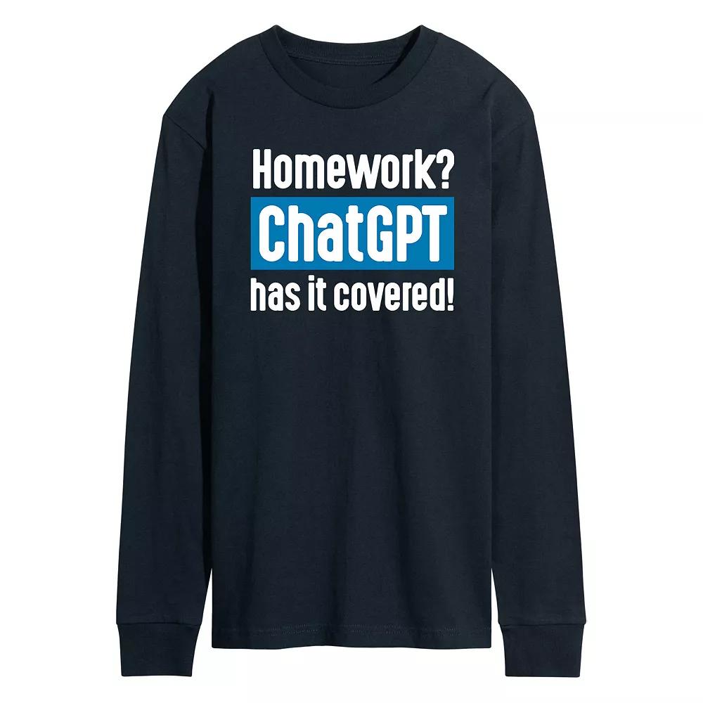 Men's Homework ChatGPT Long Sleeve Graphic Tee Graphic Tee,  Product Image