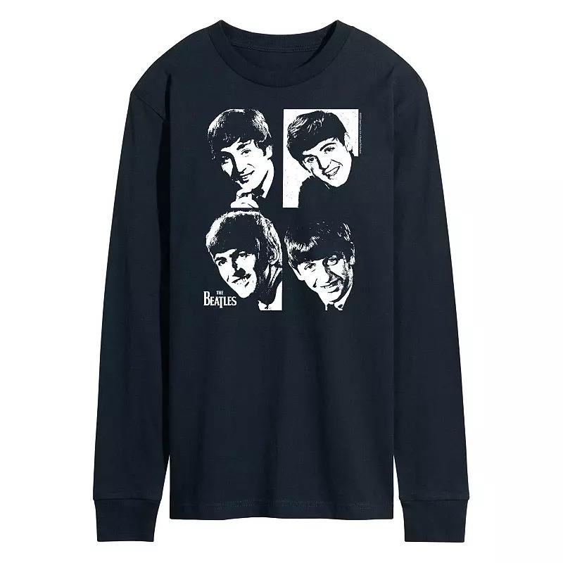 Mens The Beatles Group Long Sleeve Tee Blue Product Image
