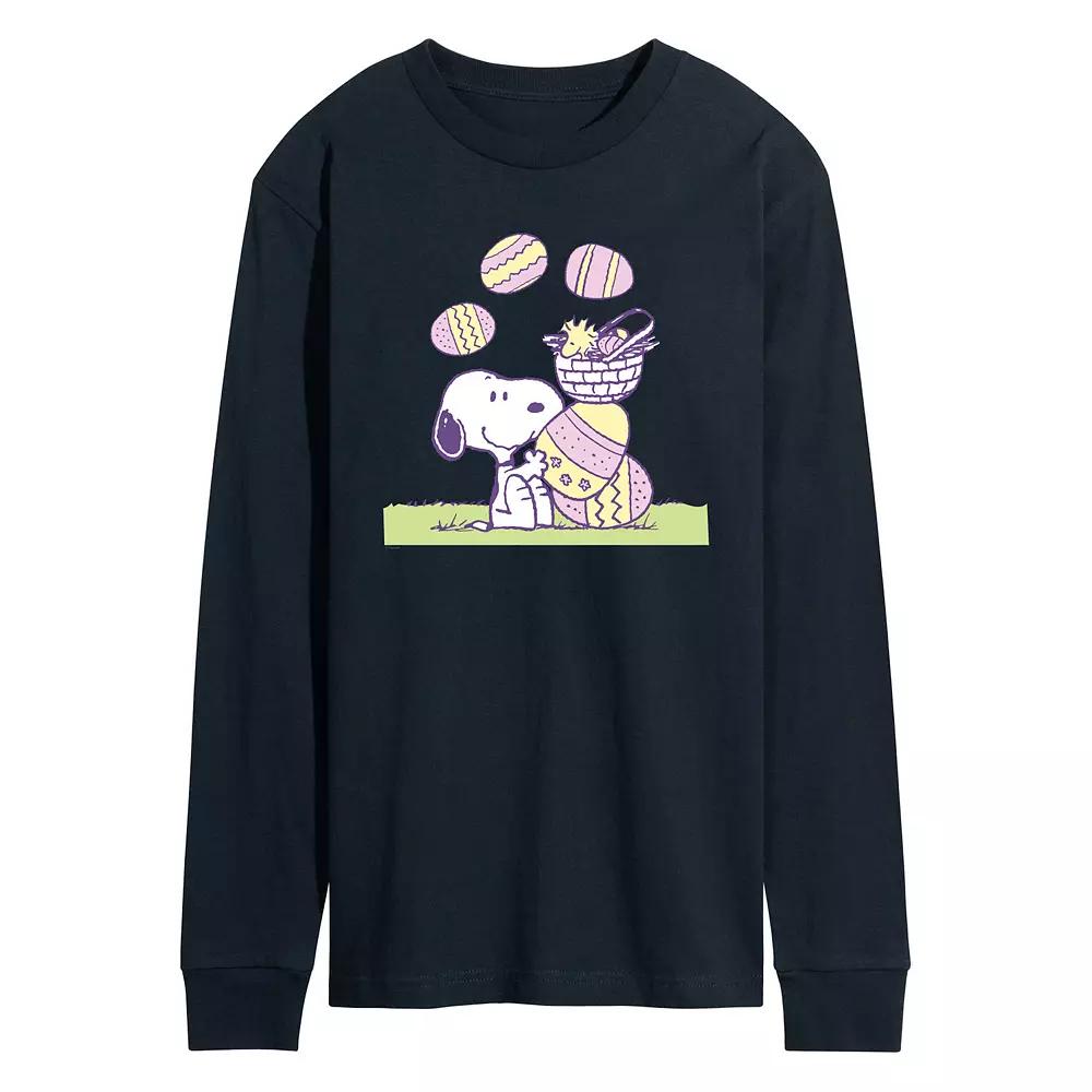 Men's Peanuts Easter Comic Long Sleeve Graphic Tee,  Product Image