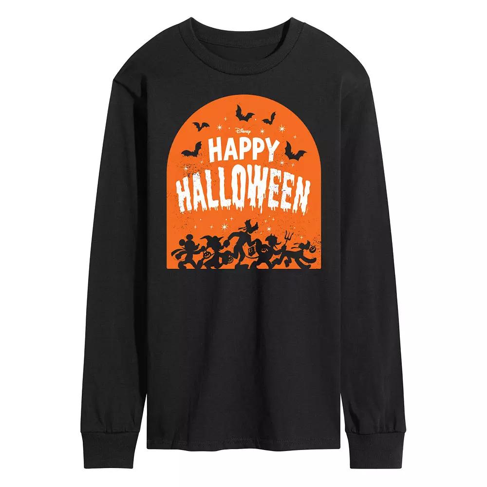Disney's Mickey Mouse & Friends Men's Happy Halloween Group Long Sleeve Graphic Tee,  Product Image