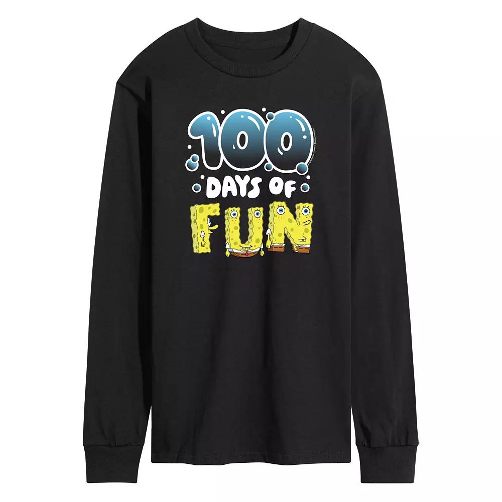 Men's SpongeBob SquarePants 100 Days Later Long Sleeve Graphic Tee,  Product Image