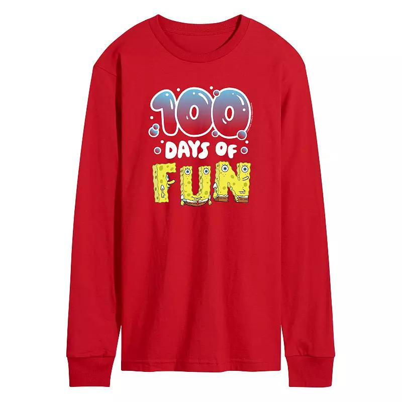 Men's SpongeBob SquarePants 100 Days Later Long Sleeve Graphic Tee,  Product Image