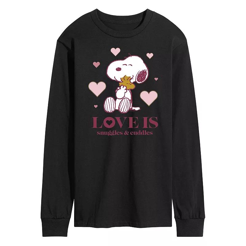 Men's Peanuts Snuggles and Cuddles Long Sleeve Tee,  Product Image
