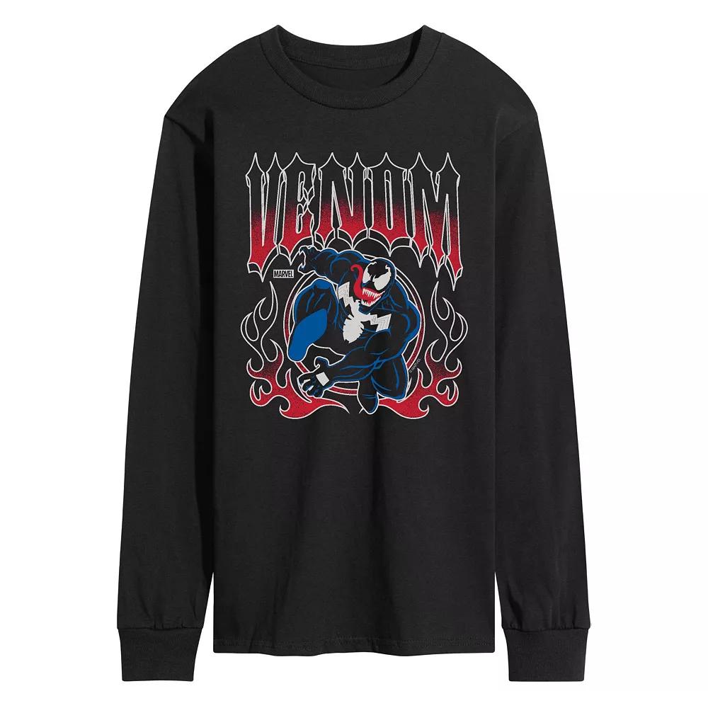 Men's Marvel Venom Metal Band Long Sleeve Graphic Tee,  Product Image
