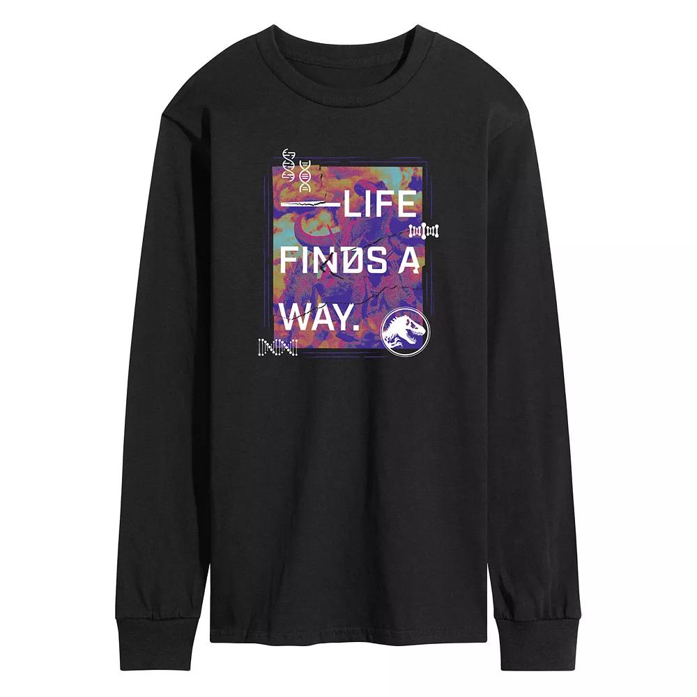 Men's Jurassic World Life Finds A Way Long Sleeve Graphic Tee,  Product Image
