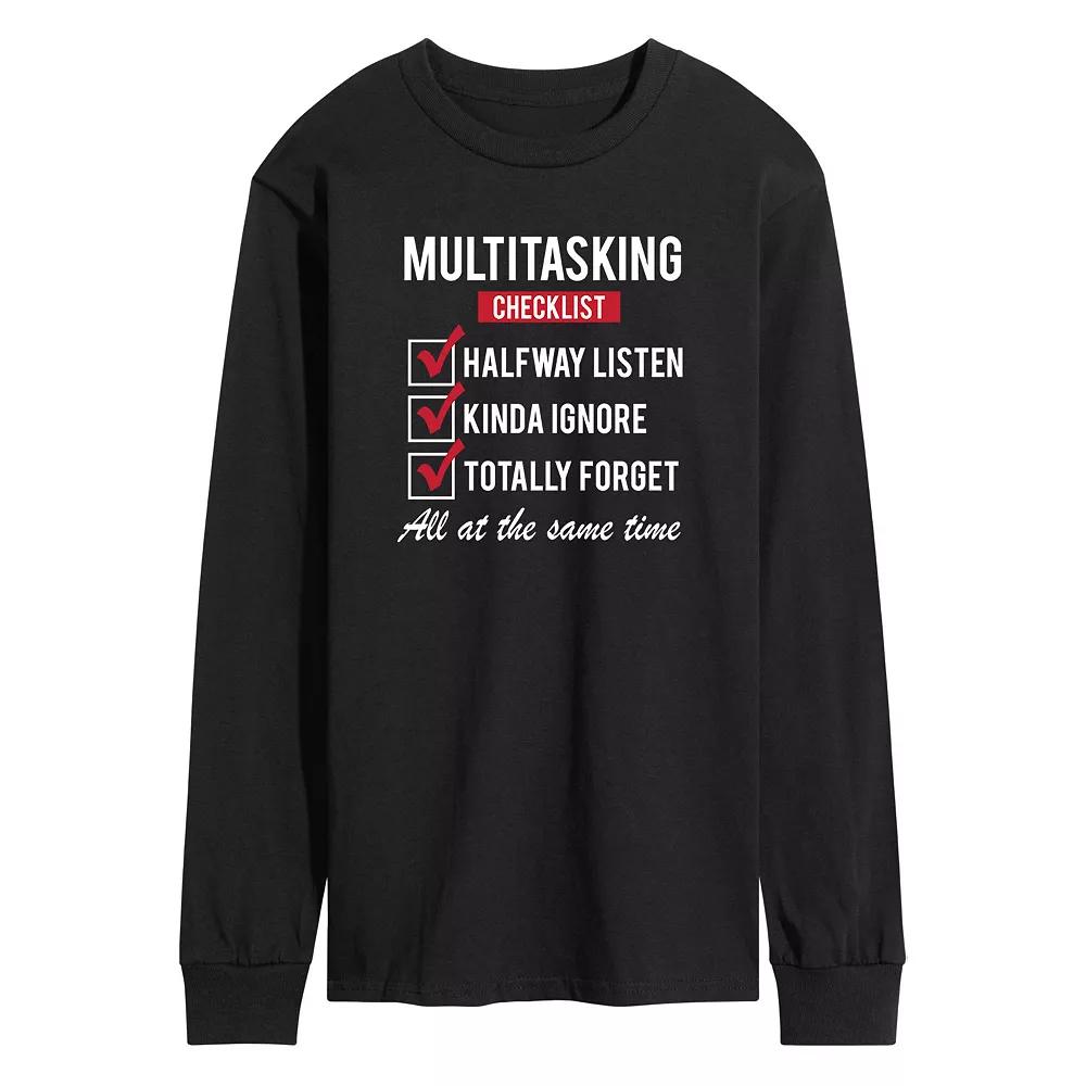Men's Multitasking Checklist Long Sleeve Tee,  Product Image