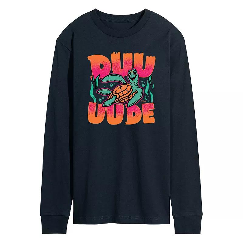 Disney / Pixars Finding Nemo Crush Mens Duuude Long Sleeve Graphic Tee Blue Product Image
