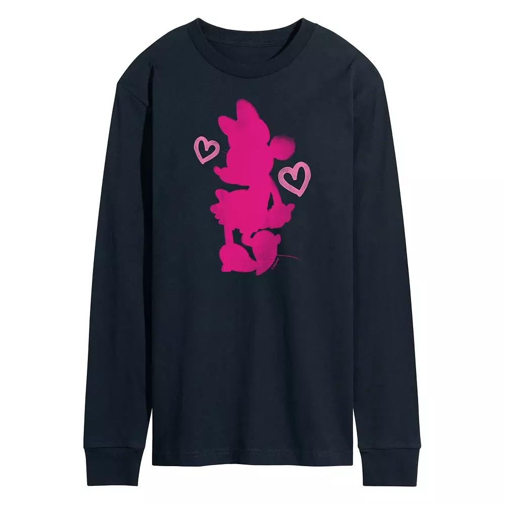 Disney's Minnie Mouse Men's Hearts Long Sleeve Tee,  Product Image