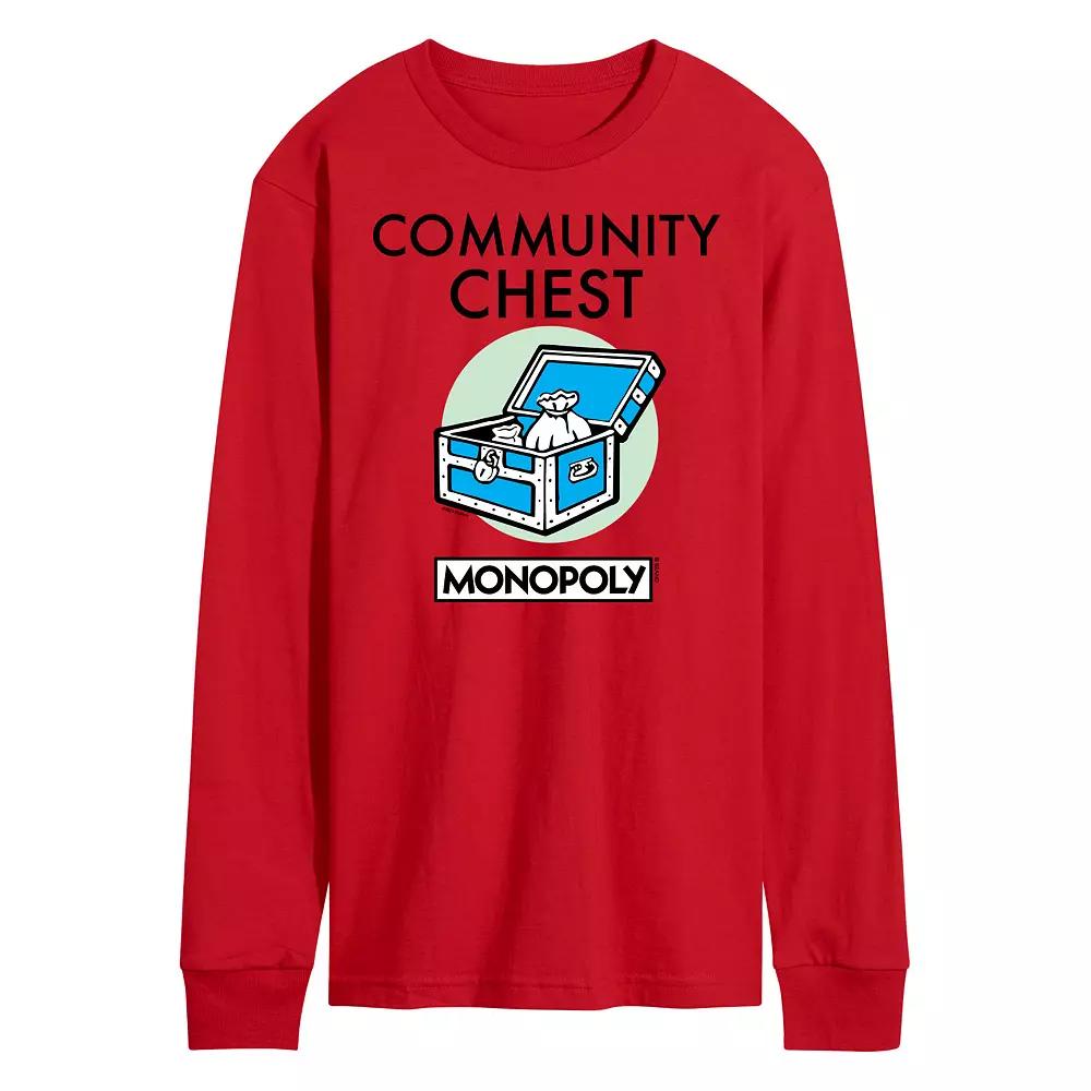 Men's Monopoly Community Chest Long Sleeve Graphic Tee,  Product Image