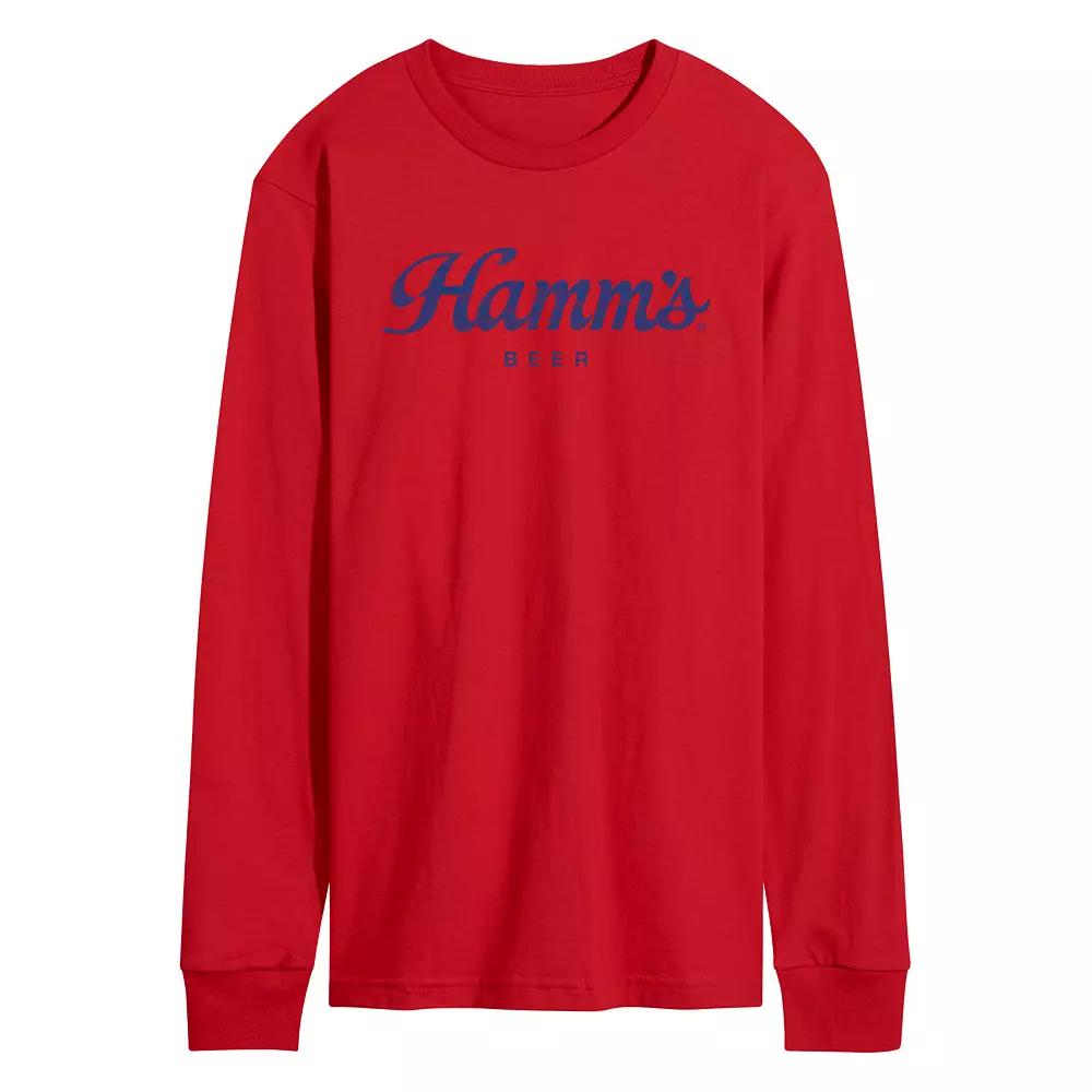 Men's Hamm's Can Grid Long Sleeve Graphic Tee,  Product Image