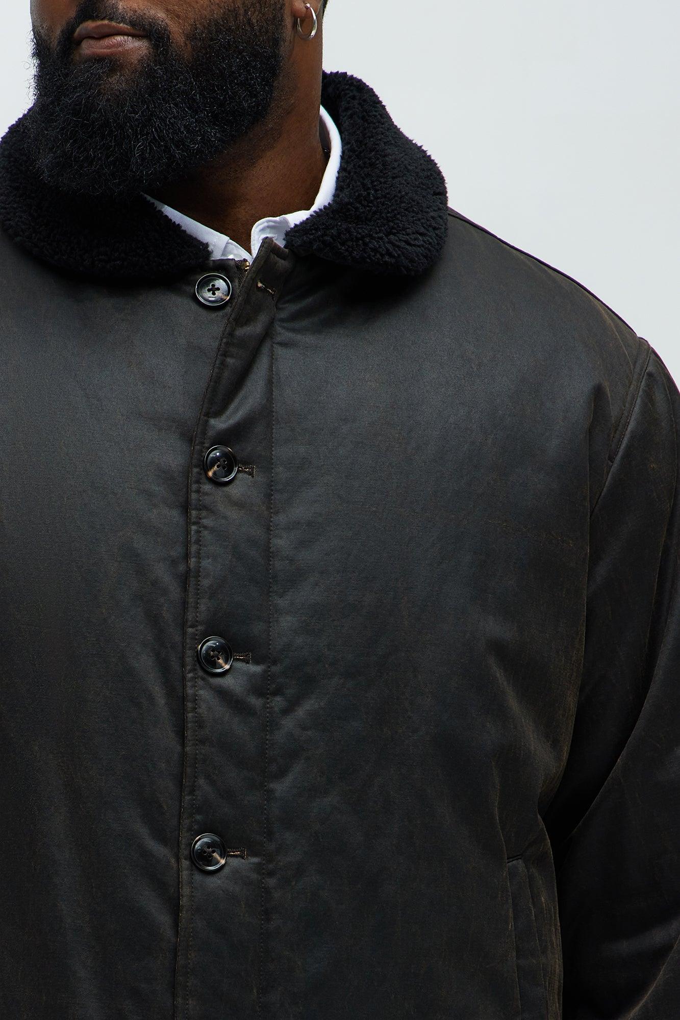 Denali Waxed Sherpa Jacket - Brown Male Product Image