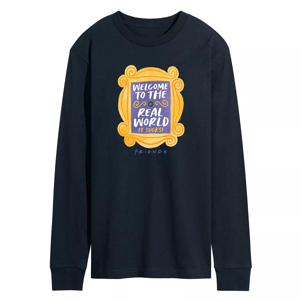 Men's Friends Welcome To The Real World Long Sleeve Graphic Tee,  Product Image