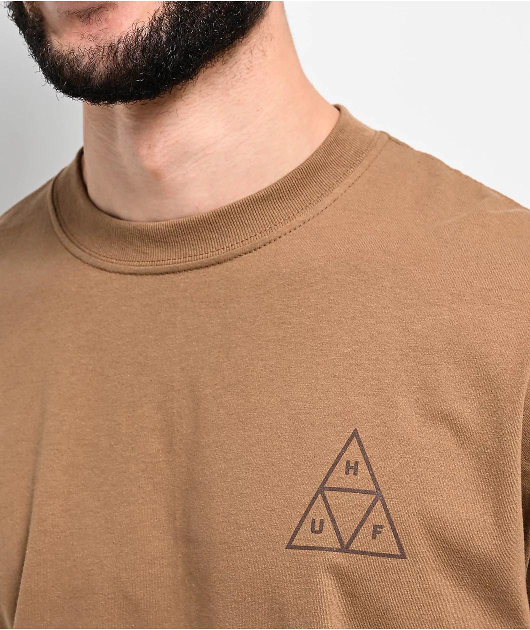 HUF Set Triple Triangle Brown Long Sleeve T-Shirt Product Image