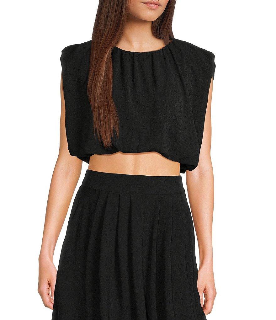 Blu Pepper Cropped Coordinating Bubble Top Product Image