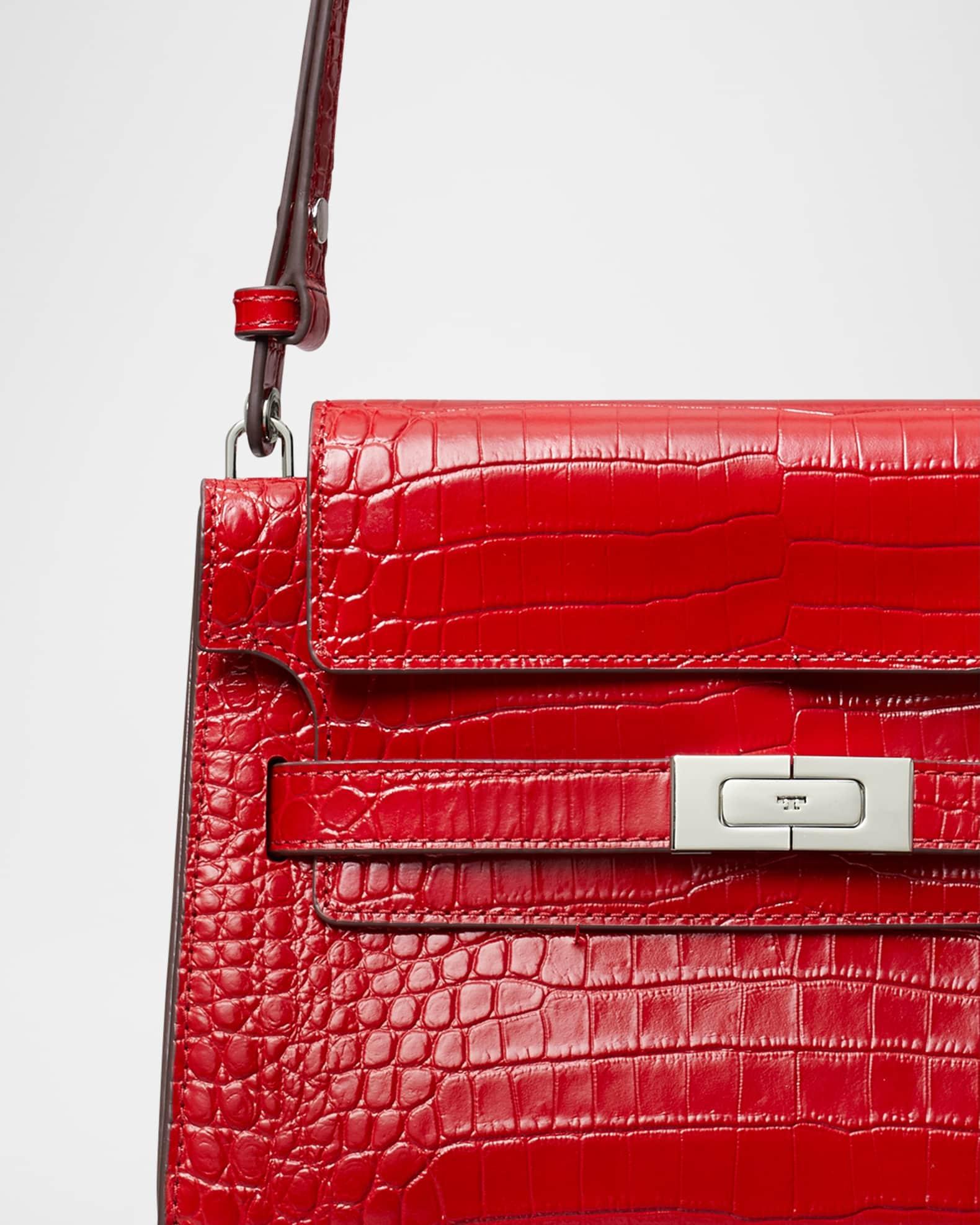 Croc-Embossed Leather Shoulder Bag Product Image