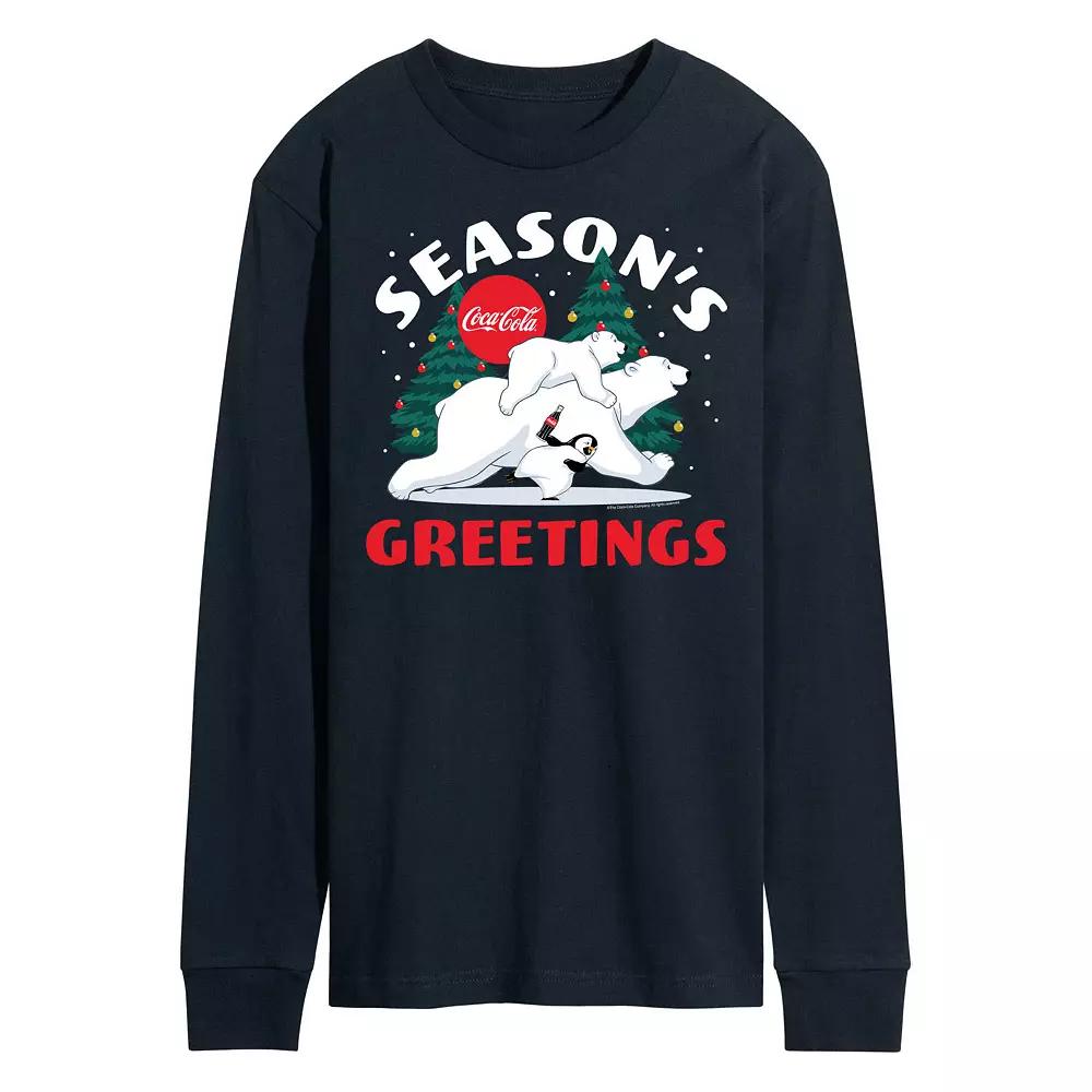 Men's CocaCola Seasons Greetings Long Sleeve Graphic Tee,  Product Image