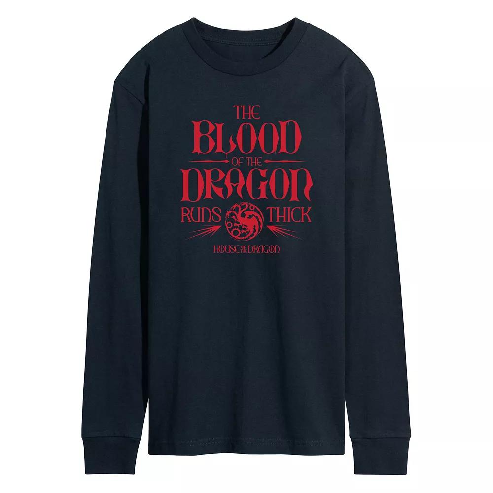 Men's House Of The Dragon Blood Of Dragon Long Sleeve Graphic Tee,  Product Image