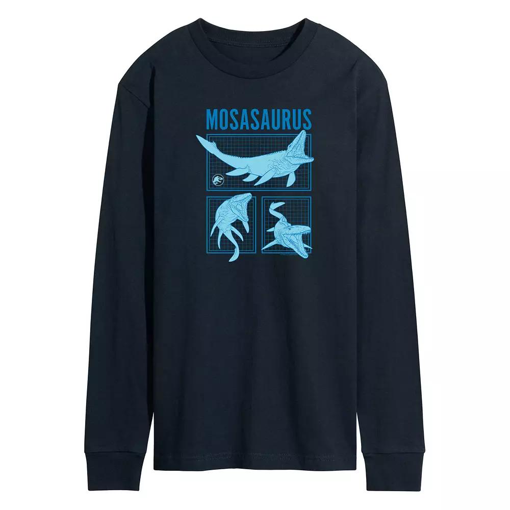 Men's Jurassic World Mosasaurus Grid Long Sleeve,  Product Image