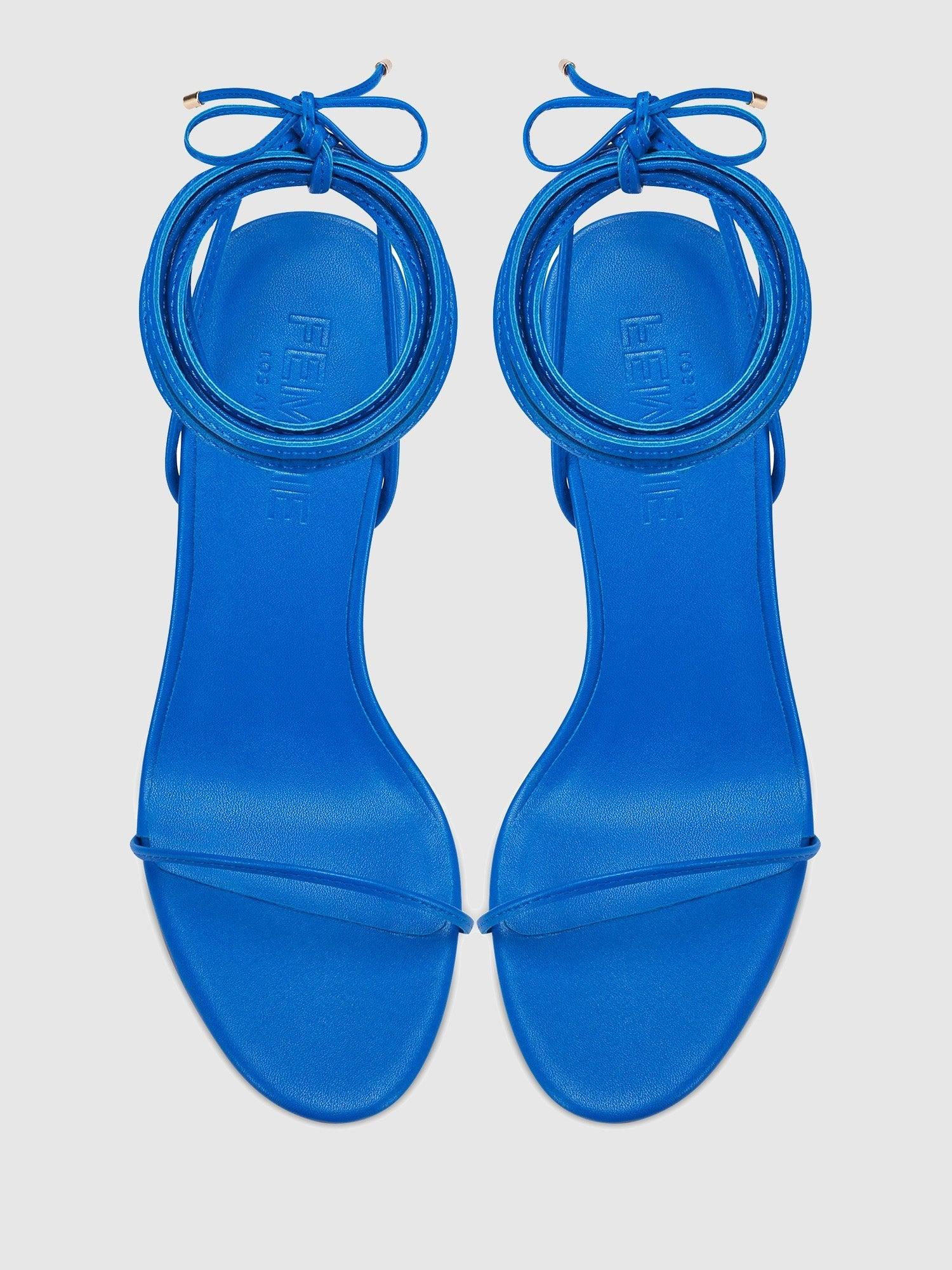 3.0 Barely There Lace Up Heel- Cobalt Product Image