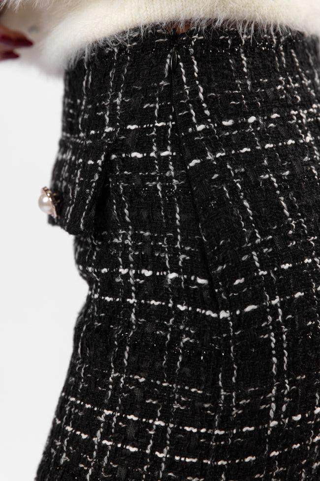 Amazed By You Black Tweed Pocketed Skort FINAL SALE Product Image
