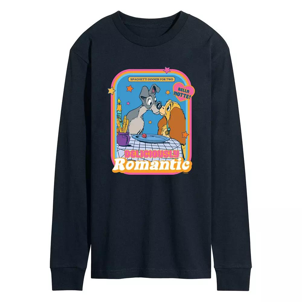 Disney's Lady and the Tramp Men's Romantic Long Sleeve Graphic Tee,  Product Image