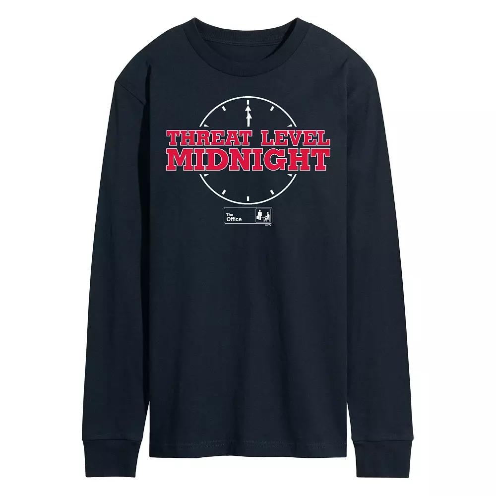 Men's The Office Threat Level Midnight Long Sleeve Tee,  Product Image
