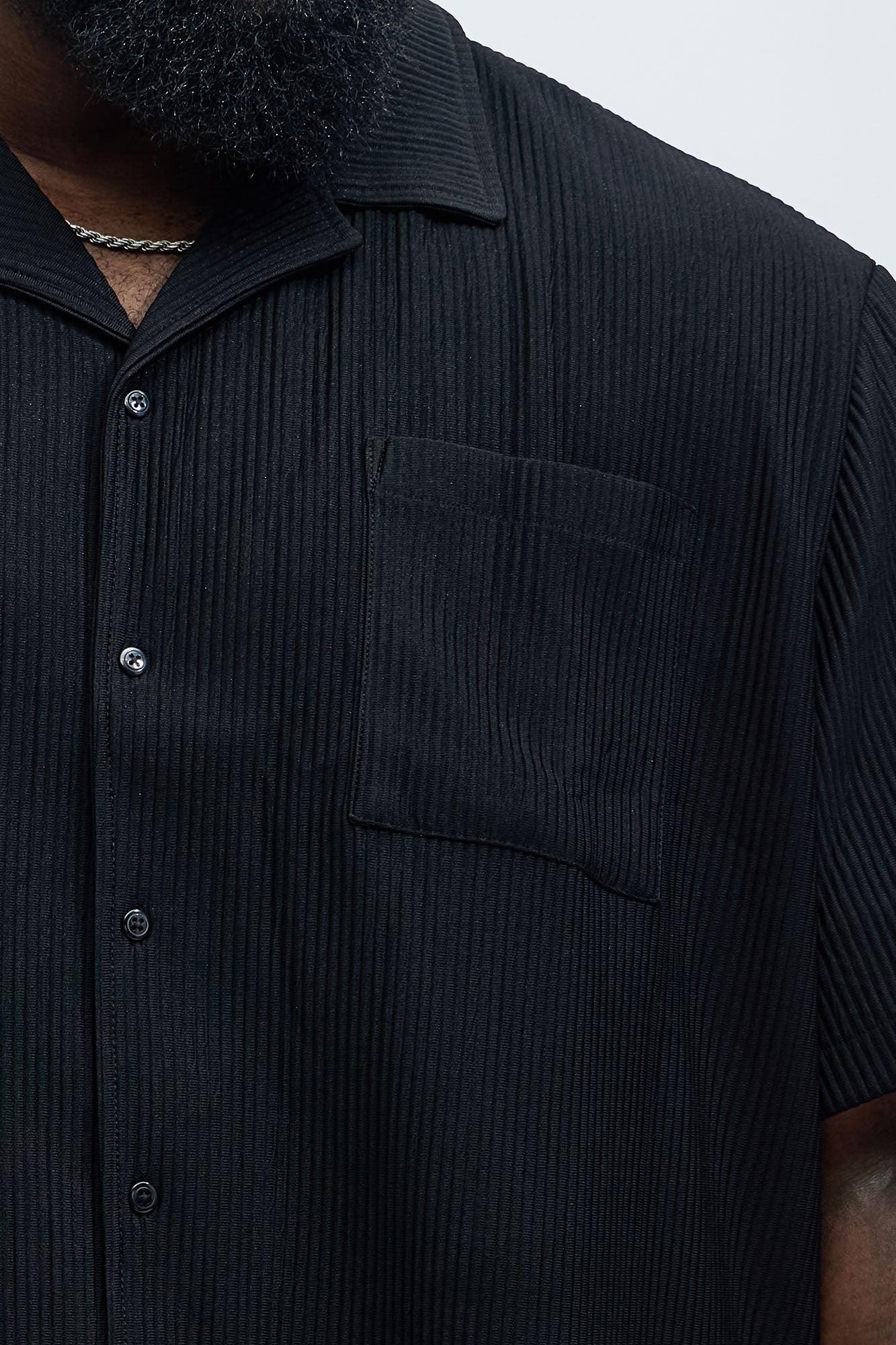Show Up Short Sleeve Cuban Shirt - Black Product Image