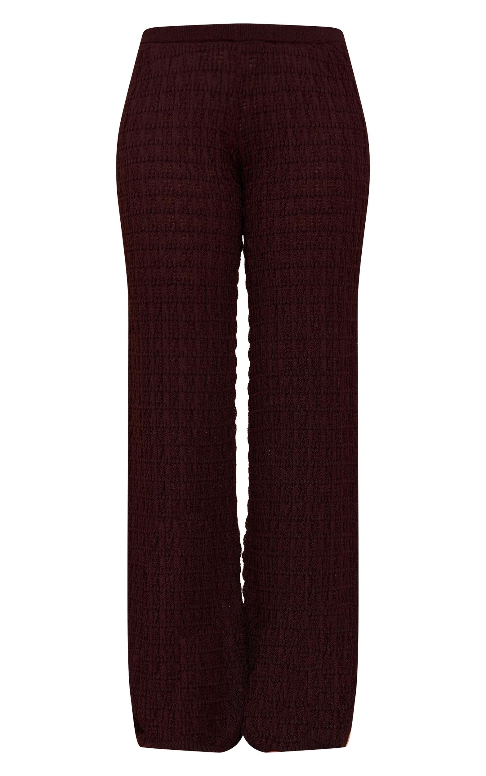 Chocolate Textured Knit Pant Product Image