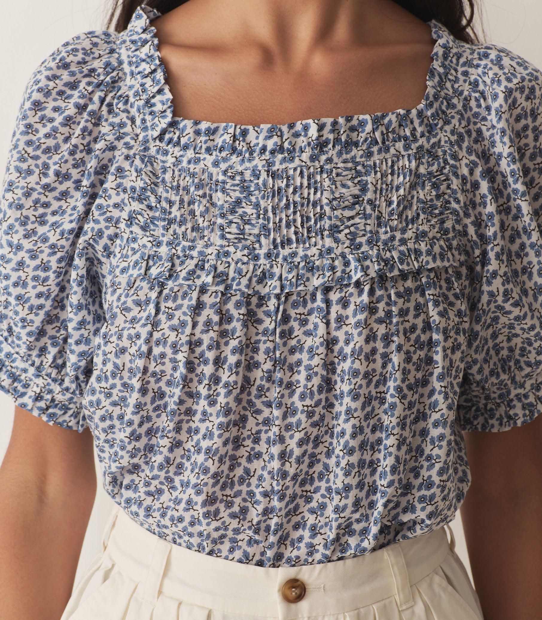 FRANCES TOP -- CORNFLOWER HILLSIDE BLOOM Product Image