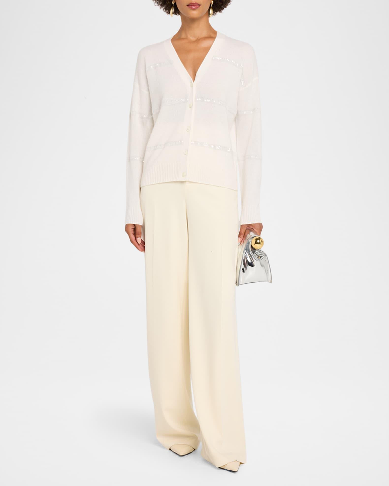 Cashmere Sequin Striped Cardigan Product Image