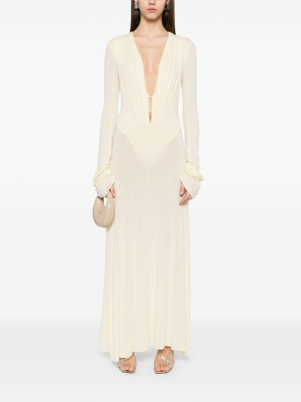 bow-detail crepe midi dress Product Image