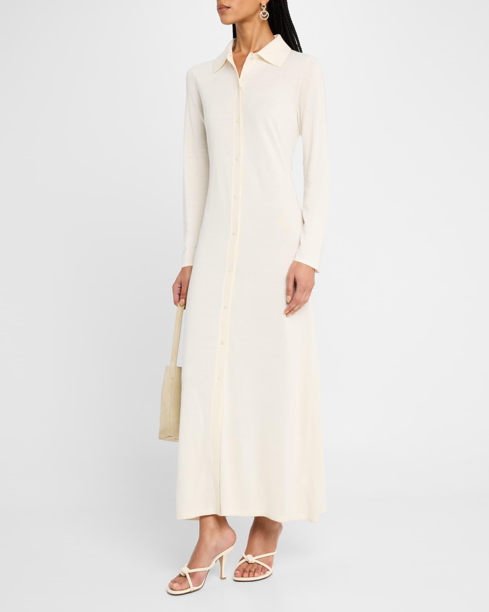 Showtime Silk-Linen Maxi Shirtdress Product Image