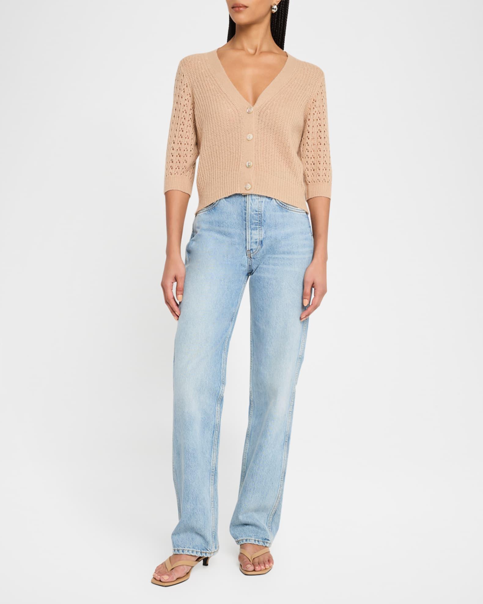 Cashmere-Silk Mixed Stitch Cardigan Product Image