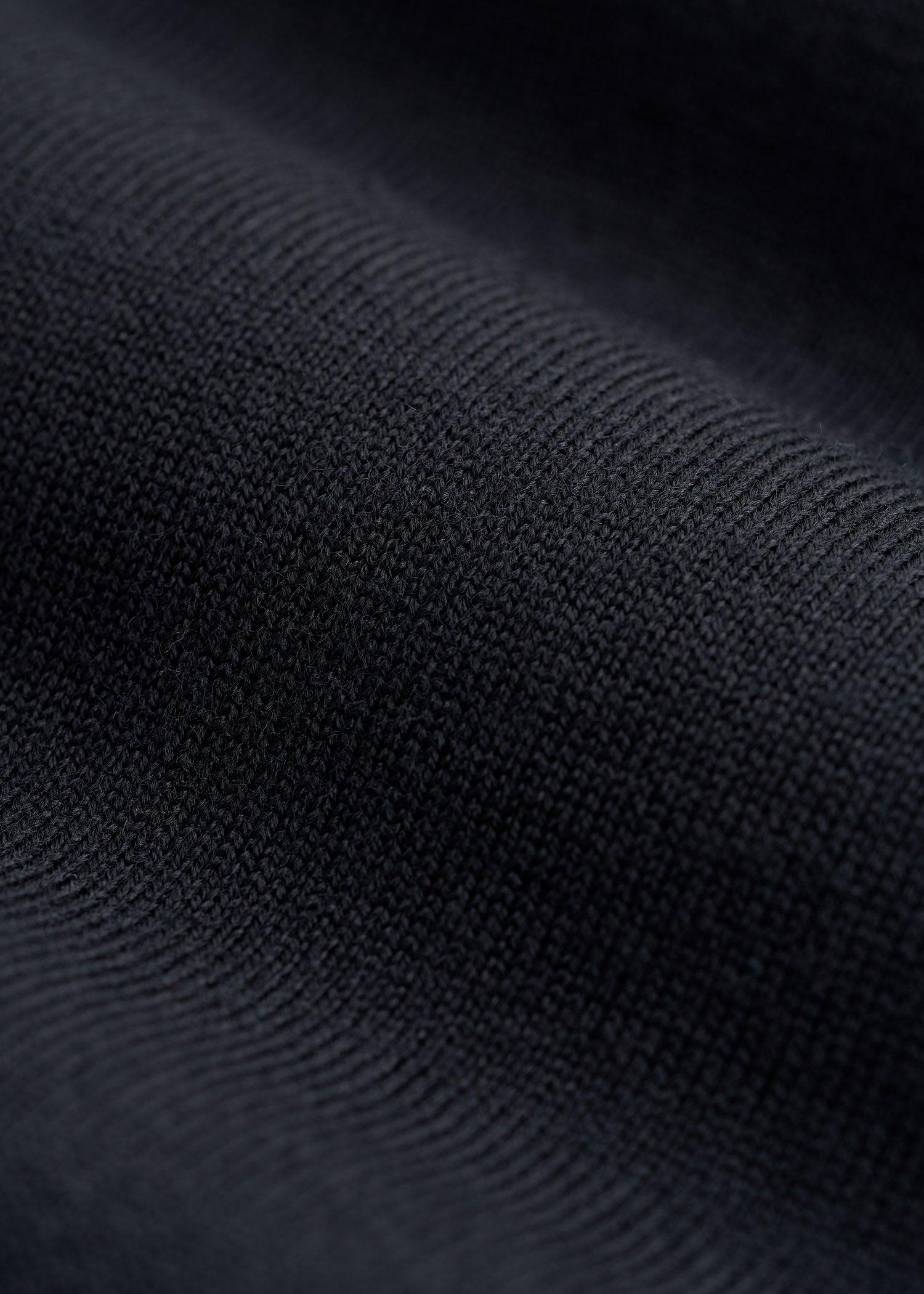 Merino Wool Crewneck Tip Sweater for Tall Men in Black Male Product Image