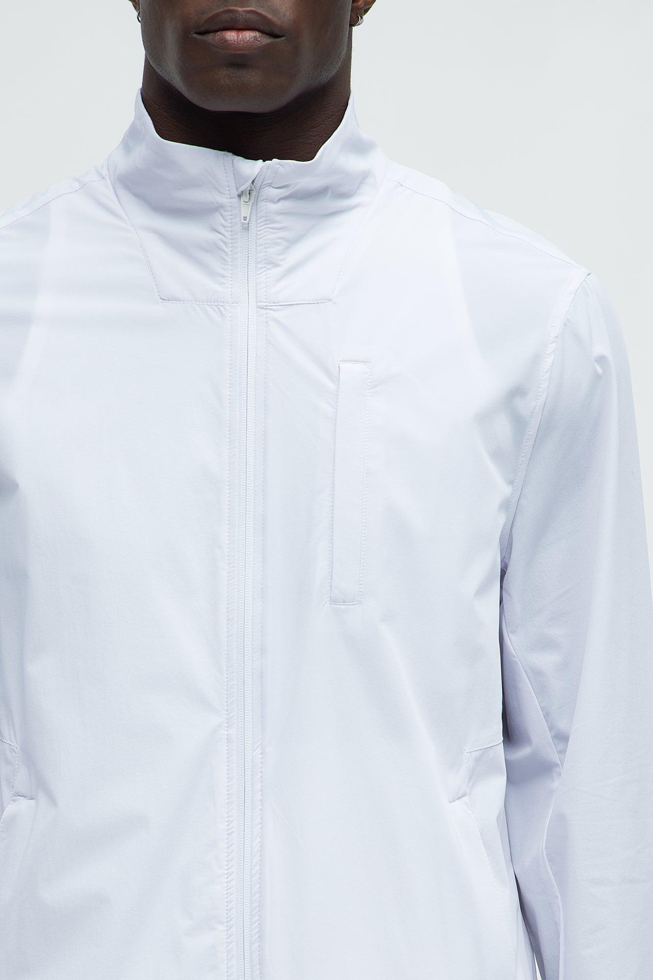 Lightweight Stretch Running Windbreaker Jacket - White Product Image