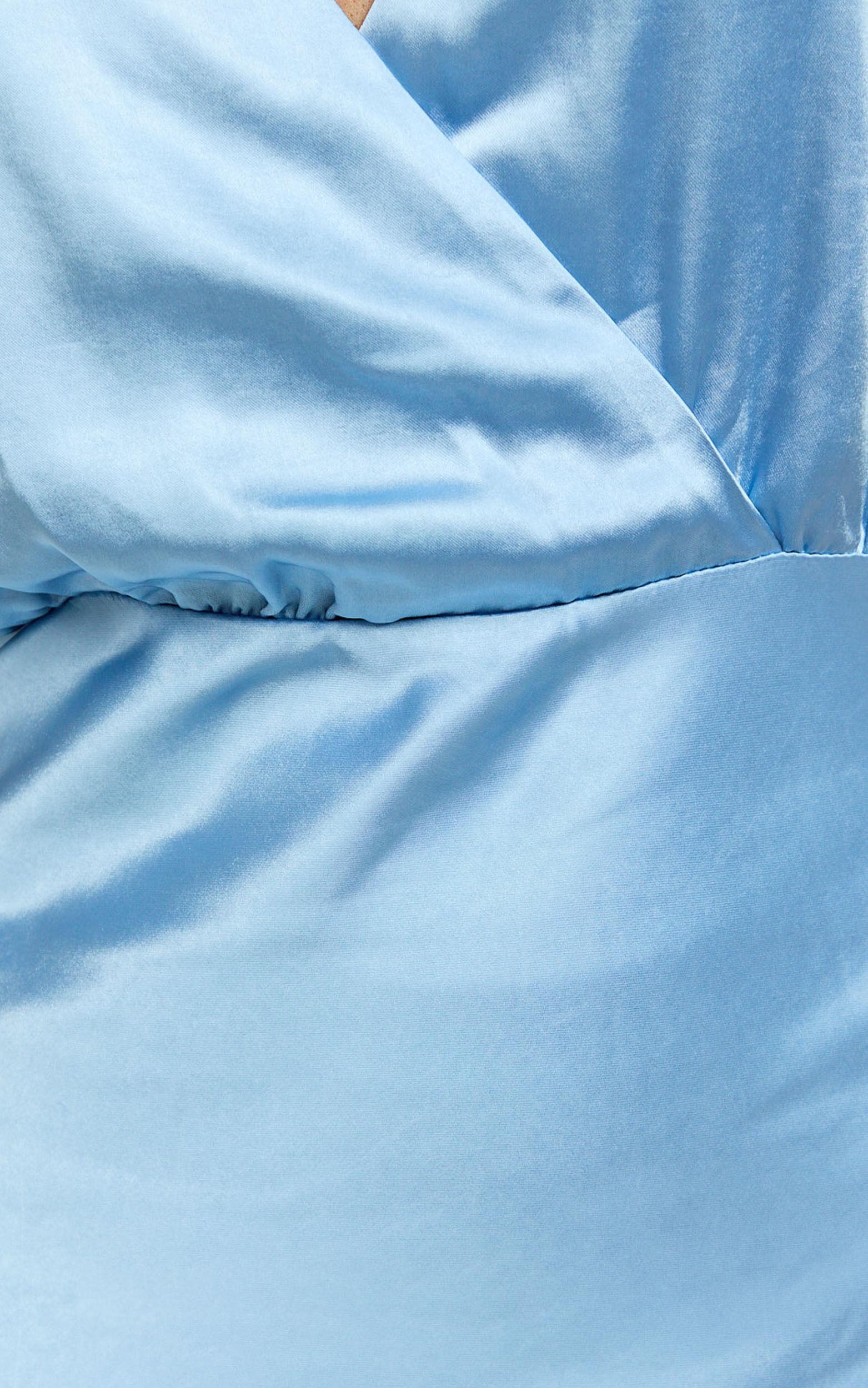 Hailey Maxi Dress - Cap Sleeve V Neck Dress in Blue Product Image