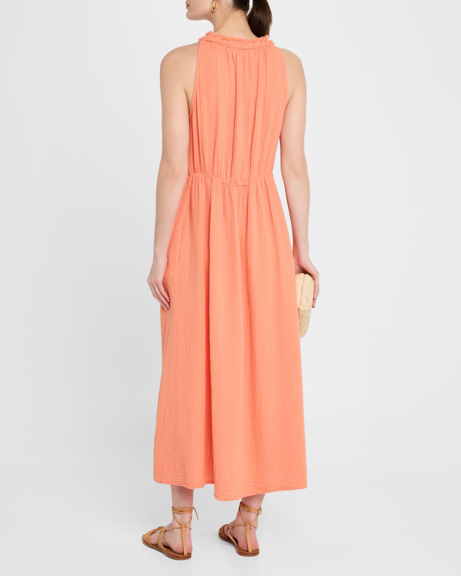 Liza Sleeveless Cotton Gauze Midi Dress Product Image