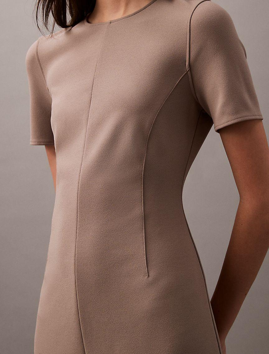 Compact Stretch Crepe Shift Dress Product Image