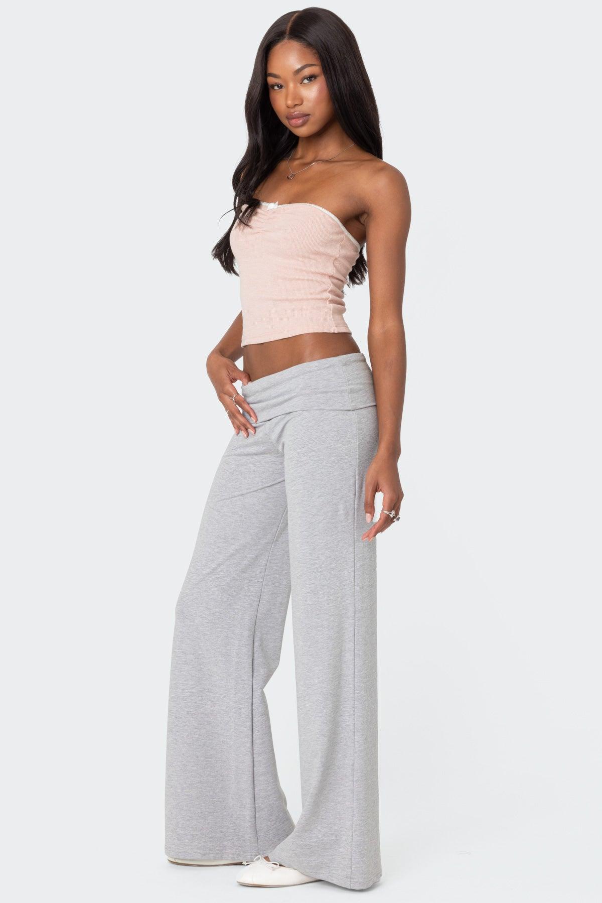 Wide Leg Foldover Pants Product Image