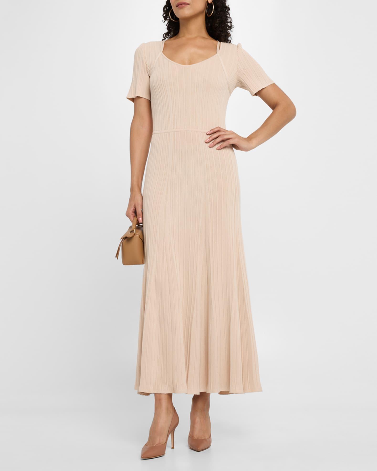 Fit & Flare Ribbed Knit Maxi Dress Product Image