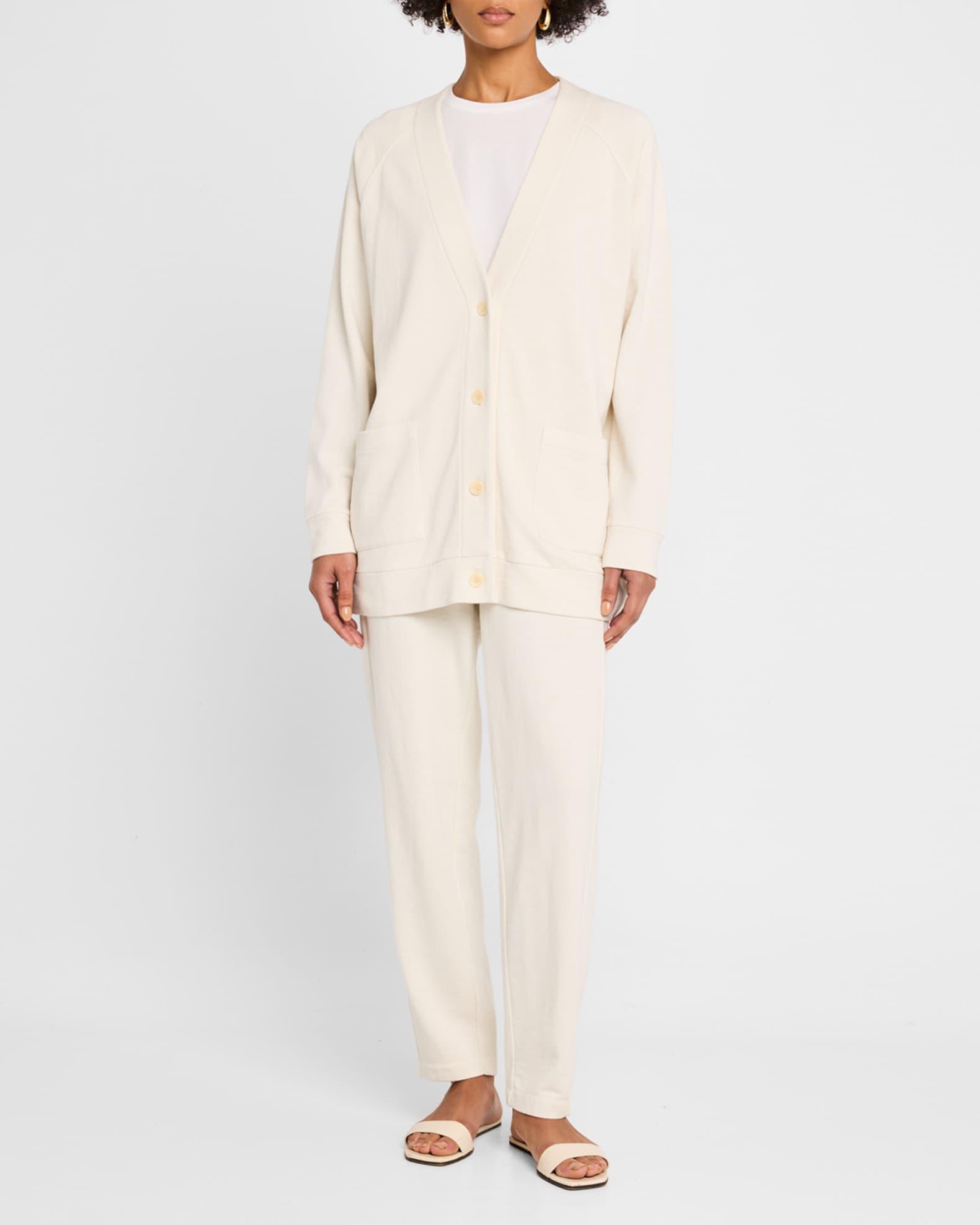 Garment-Dyed Organic Cotton Terry Cardigan Product Image