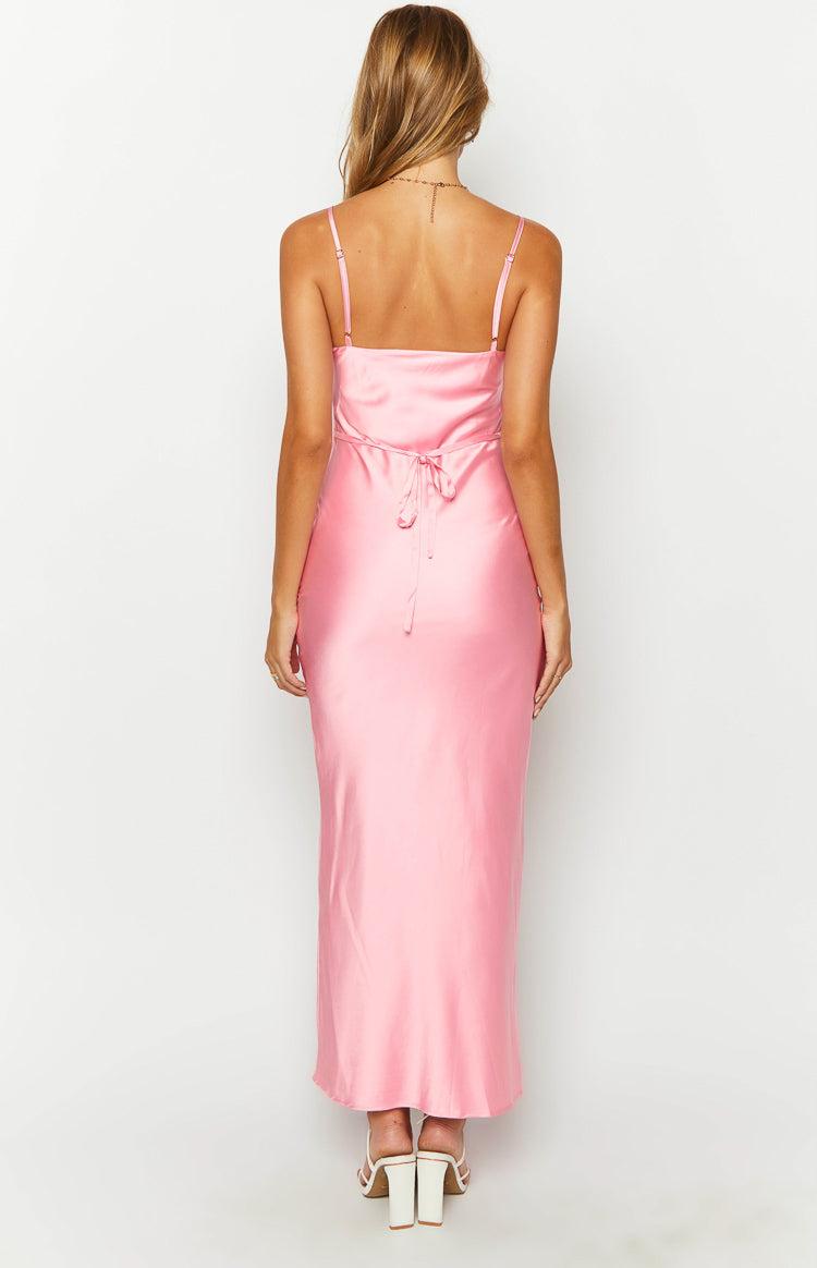 Renesmee Pink Satin Maxi Dress Baby Product Image