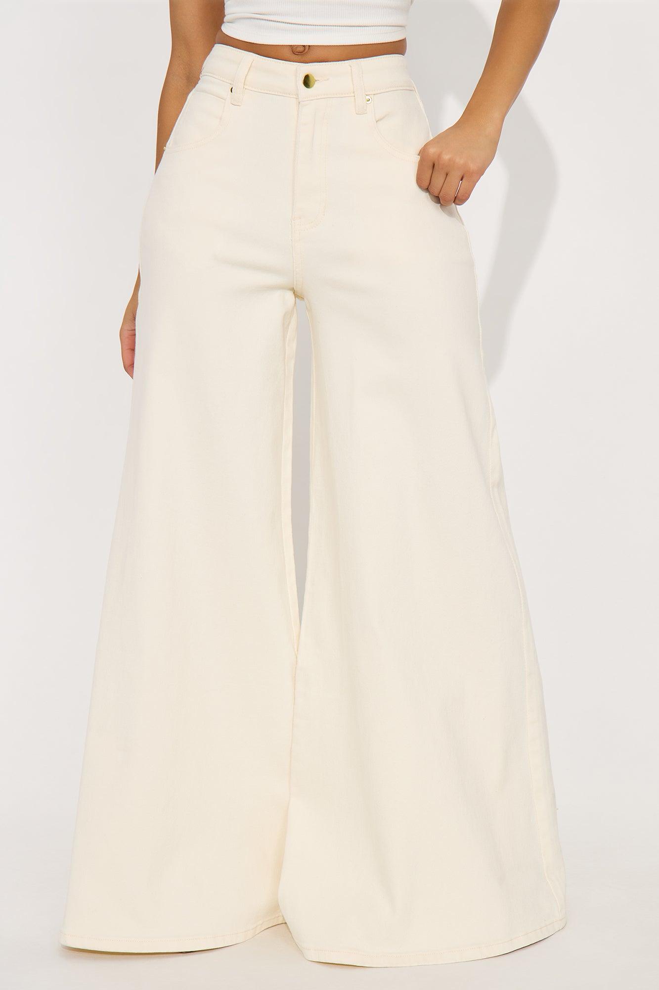 Mirador Wide Leg Jeans - Cream Female Product Image