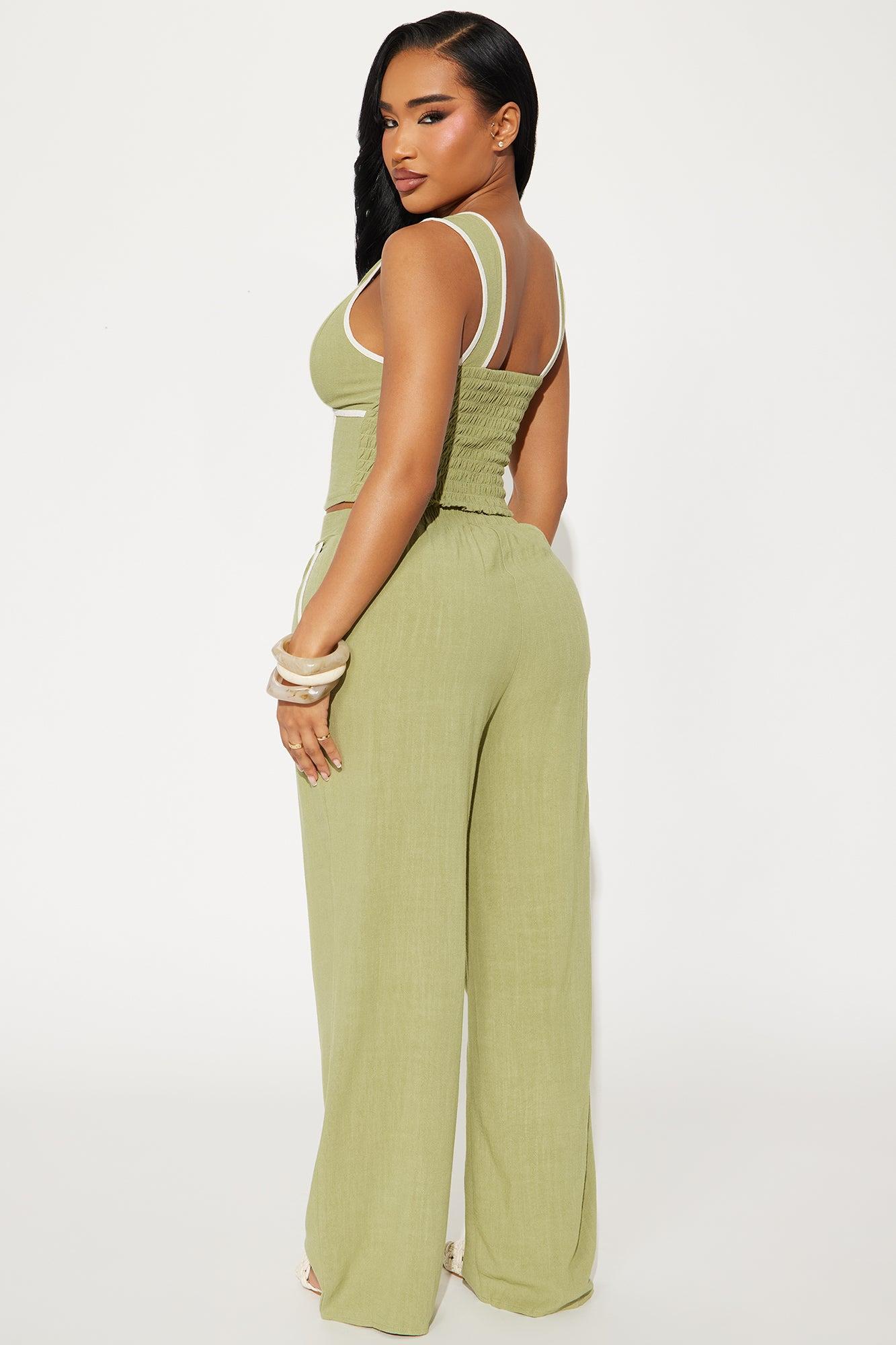 Bouquet & Brunch Pant Set - Olive Product Image